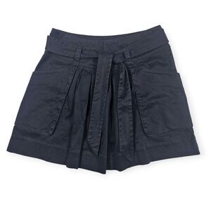 Martin + Osa Black Pleated Belted Dark Academia Mini Skirt Women's Size 0‎